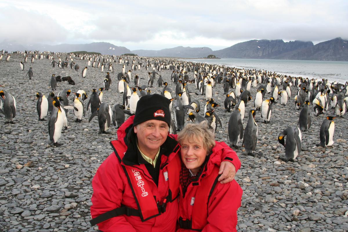 Jim Williams with his wife Chris in Antarctica