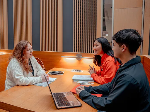 students on laptops