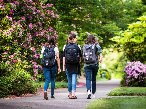 students walking