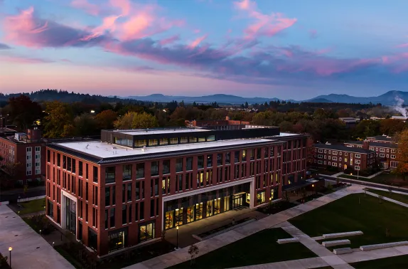 aerial view of Austin Hall