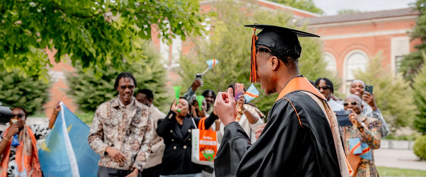 Graduating student and parents